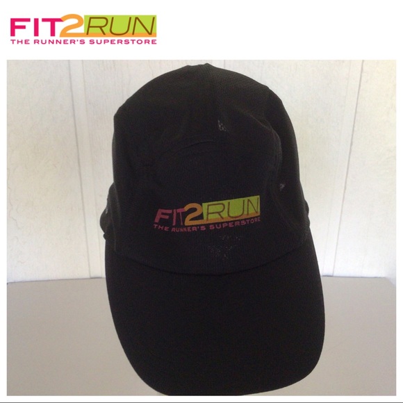 HEADSWEATS X FIT2RUN BLACK RACE HAT CAP NWT - Picture 1 of 8